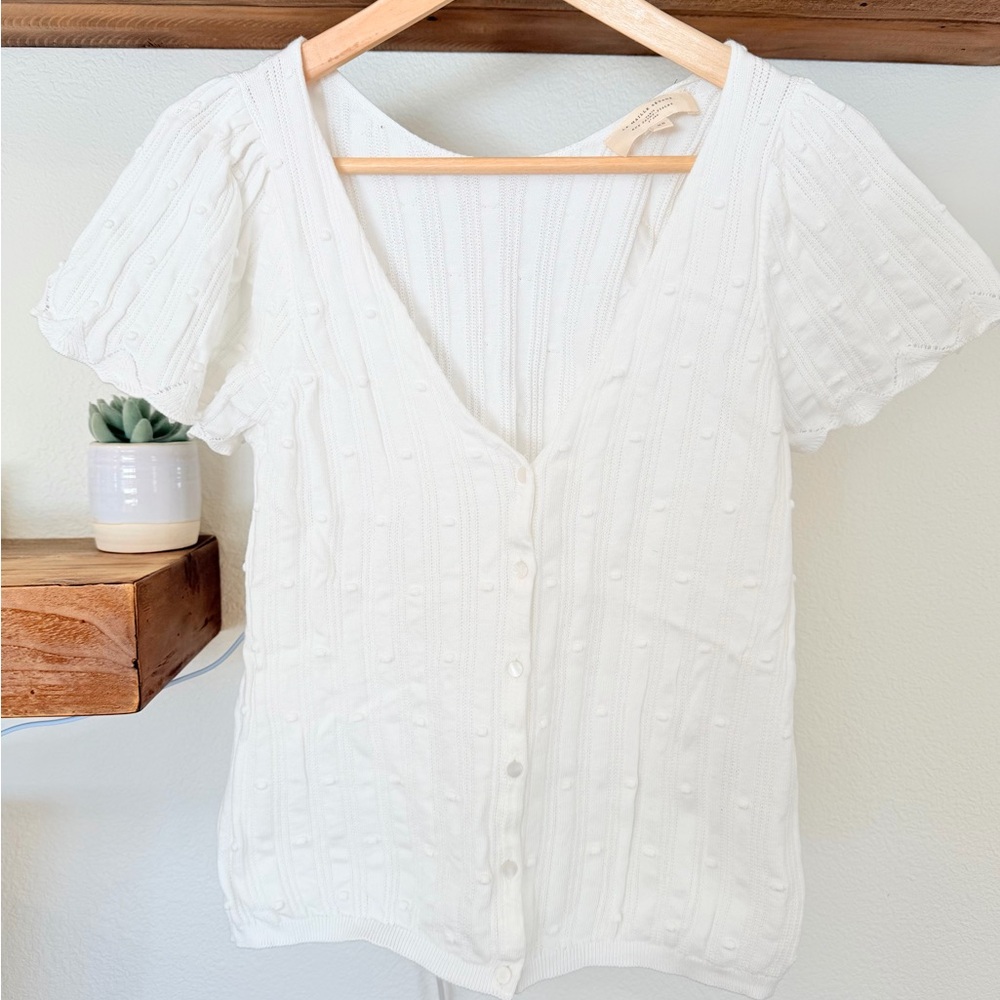 Sezane White Knit Top